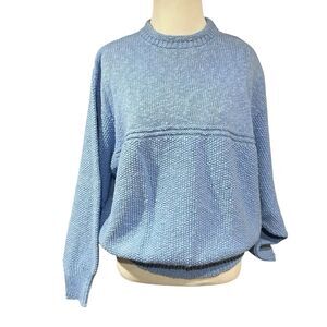 Boathouse Row Sweater Mens Medium or Womens M L Blue 100% Cotton Pullover Cozy